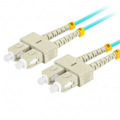 FIBER OPTIC PATCHCORD MM SC/UPC-SC/UPC DUPLEX 5M LSZH OM3 50/125 3.0MM AQUA LANBERG