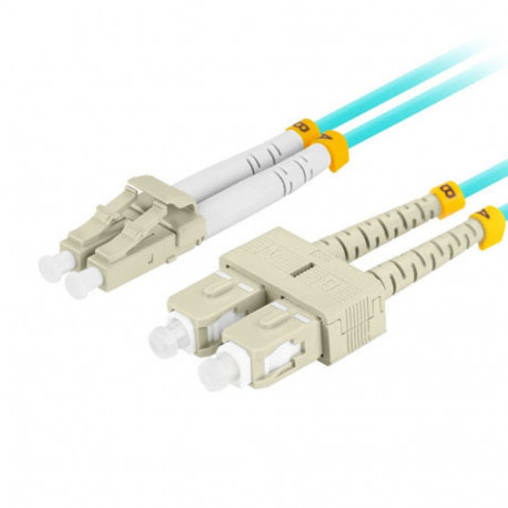 FIBER OPTIC PATCHCORD MM LC/UPC-SC/UPC DUPLEX 0.5M LSZH OM3 50/125 3.0MM AQUA LANBERG