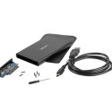 EXTERNAL HDD/SSD ENCLOSURE NATEC RHINO SATA 2.5" USB 2.0 ALUMINUM BLACK SLIM