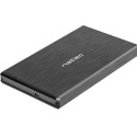 EXTERNAL HDD/SSD ENCLOSURE NATEC RHINO SATA 2.5" USB 2.0 ALUMINUM BLACK SLIM