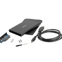 EXTERNAL HDD/SSD ENCLOSURE NATEC RHINO SATA 2.5" USB 2.0 ALUMINUM BLACK SLIM