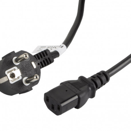 CEE 7/7->IEC 320 C13 POWER CORD 3M VDE BLACK LANBERG