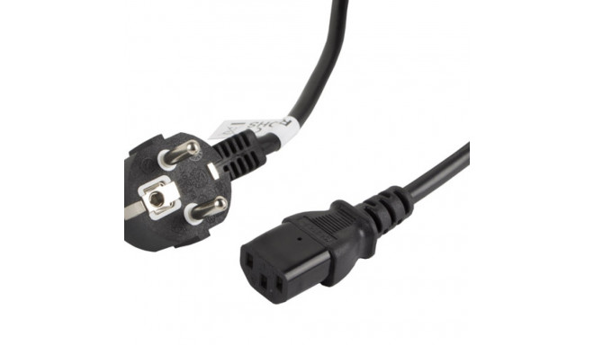 CEE 7/7->IEC 320 C13 POWER CORD 3M VDE BLACK LANBERG