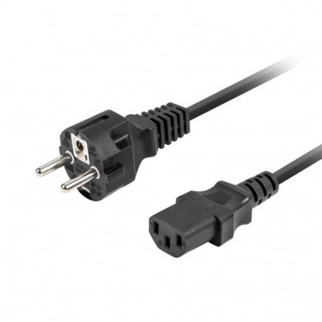 CEE 7/7->IEC 320 C13 POWER CORD 1.8M VDE STRAIGHT BLACK LANBERG