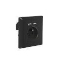 AC WALL SOCKET 230V WITH 2 USB PORT 2.1A, FRENCH SOCKET BLACK LANBERG