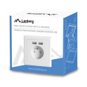 AC WALL SOCKET 230V WITH 2 USB PORT 2.1A, FRENCH SOCKET WHITE LANBERG