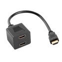 Lanberg adapter HDMI (M) - 2x HDMI (F) 20cm, must