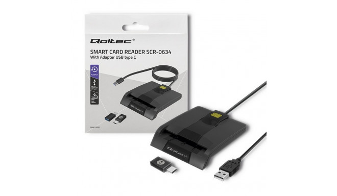 Qoltec ID-kaardi lugeja SCR-0634 USB-C