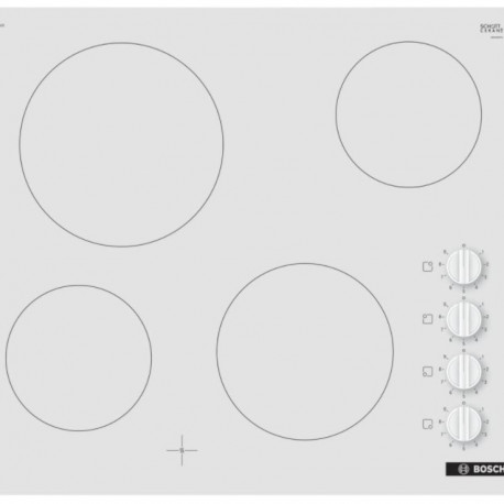 The Bosch PKE612CA2E is a Series 2, 60cm electric ceramic glass hob. It is designed