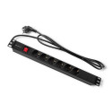 Qoltec power strip for Rack 1U 16A PDU 6x Schuko 2m