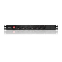 Qoltec power strip for Rack 1U 16A PDU 6x Schuko 2m