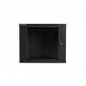 Lanberg wall-mounted installation rack cabinet 19'' 9U 600x600mm black (glass door)