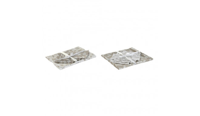 Laudlina ja salvrätikud DKD Home Decor 2 Ühikut 150 x 150 x 0,5 cm Beež Valge Helepruun