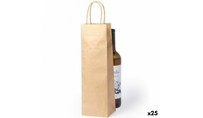 Paper Bag Fama Brown With handles 10 x 10 x 36 cm (25 Units)