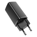 Baseus Travel Charger GaN2 Lite Quick Charger C+U QC 3.0 PD 3.0 65W EU Black (CCGAN2L-B01)