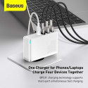 Baseus Travel Charger GaN2 Pro Quick wall charger C+C+U+U, PD 3.0, QC 4.0+, 100W EU White (CCGAN2P-L