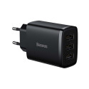 Baseus Travel Charger Compact wall Charger U+U+U, 17W EU black (CCXJ020101)