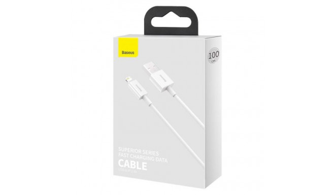 Baseus Lightning Superior Series cable, Fast Charging, Data 2.4A, 1m White (CALYS-A02)