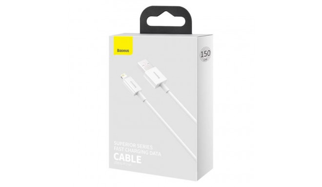 Baseus Lightning Superior Series cable, Fast Charging, Data 2.4A, 1.5m White (CALYS-B02)