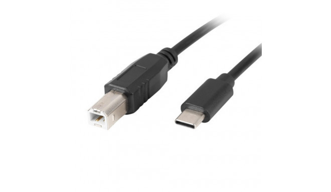 USB-C(M)->USB-B(M) 2.0 CABLE 3M BLACK LANBERG