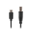 USB-C(M)->USB-B(M) 2.0 CABLE 3M BLACK LANBERG