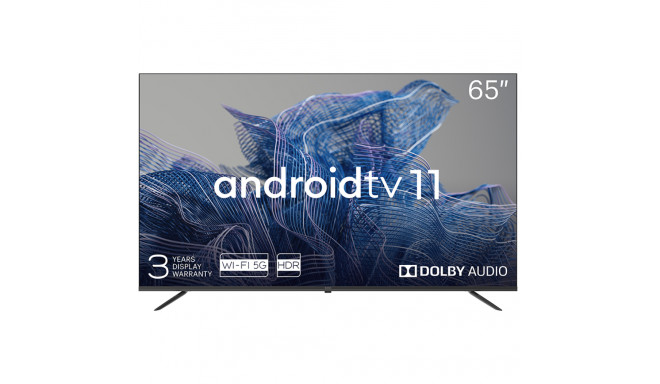65 , UHD, Android TV 11, Black, 3840х2160, 60 Hz, Sound by JVC, 2x12W, 53 kWh/1000h , BT5.1, HDMI po