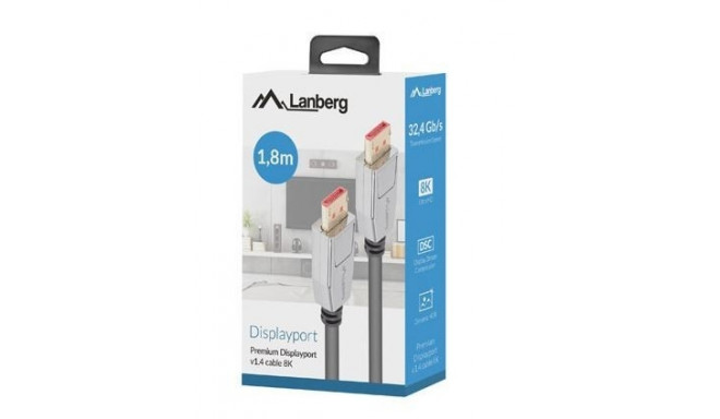 Kabel DisplayPort M/M 0.5 20 PIN V1.4 1.8M 8K black