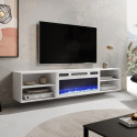 RTV cabinet POLO 180x33x39 white + fireplace white