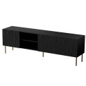 RTV JUNGLE cabinet 190x40.5x59.5 black matt + golden legs