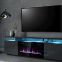 RTV EVA cabinet with electric fireplace 180x40x52 cm graphite/glossy graphite