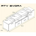 Cama TV stand EVORA 200 wenge/grey gloss