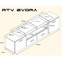 Cama TV stand EVORA 200 plum tree/grey gloss