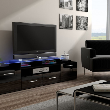 Cama TV stand EVORA 200 black/black gloss
