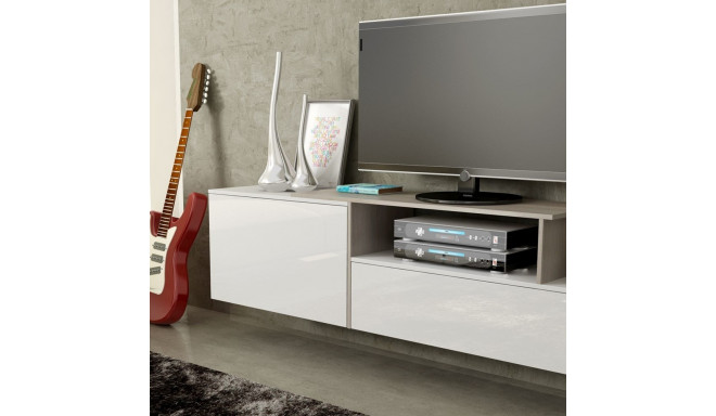 Cama TV kapp SIGMA 3 180 valge/valge läikiv + sonoma tamm