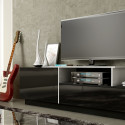 Cama TV cabinet SIGMA 3 180 black/black gloss + biały