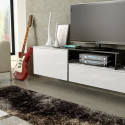 Cama TV cabinet SIGMA 3 180 white/white gloss + black