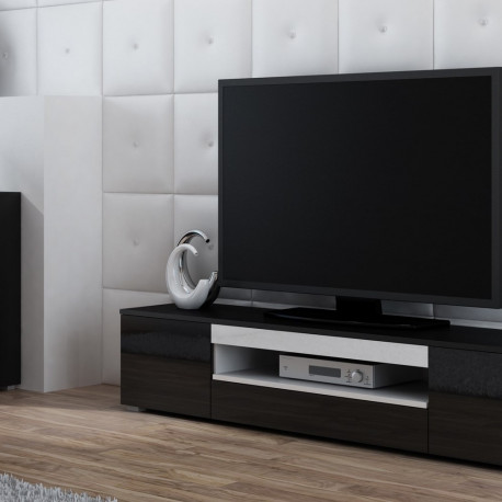 Cama TV alus VIVA 180 must/must läikiv + valge