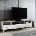 Cama RTV stand LOTTA 180cm white + sonoma oak