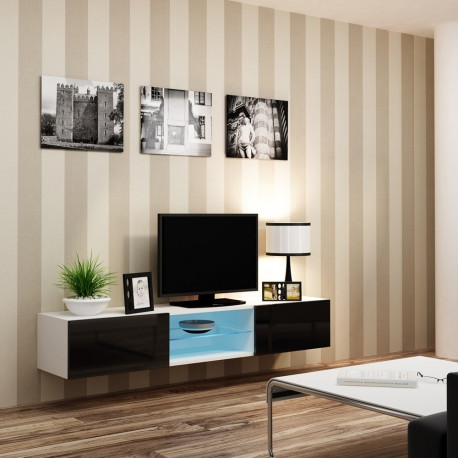 Cama TV stand VIGO GLASS 30/180/40 white/black gloss