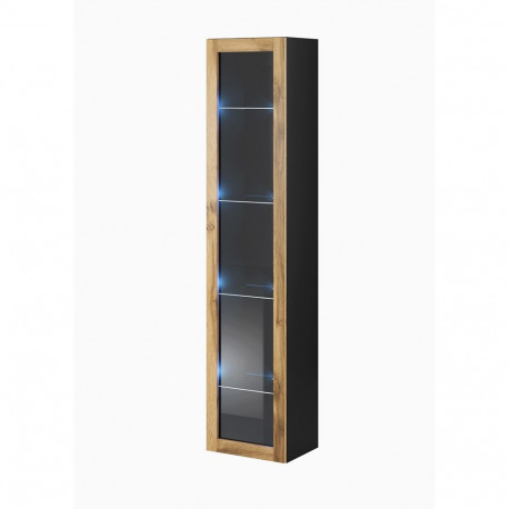 Cama klaasvitriin VIGO '180' 180/40/30 must/wotan tamm