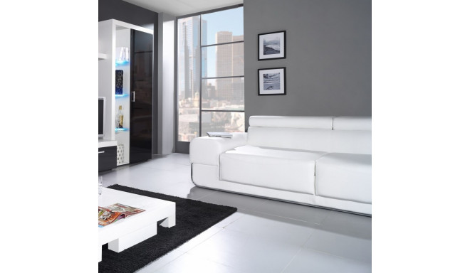 Cama kõrge vitriinkapp SAMBA valge/must läige