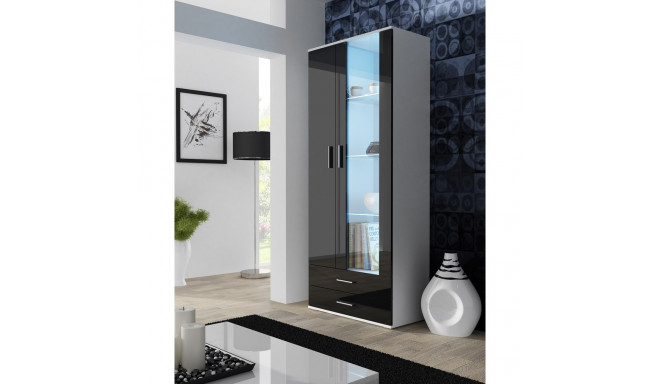 Cama vitriinkapp SOHO S6 2D2S valge/must läikiv