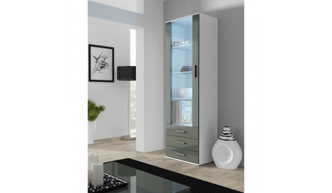 Cama vitriinkapp SOHO S1 valge/hall läikiv