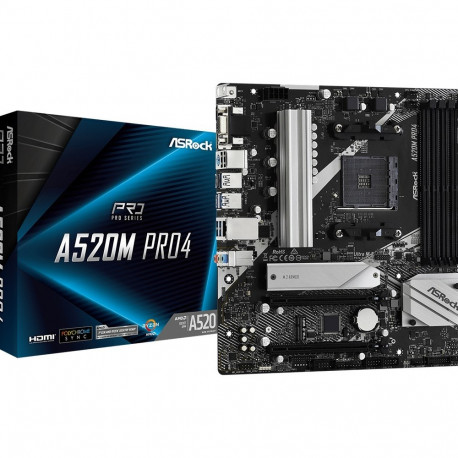 Asrock A520M Pro4 Socket AM4 micro ATX emaplaat
