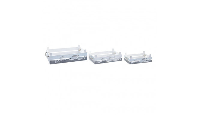 Dekoratiivsete karpide komplekt DKD Home Decor Puit Spiraalid Vahemere 42 x 29 x 12 cm