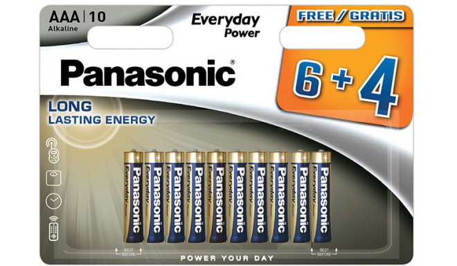 Panasonic Everyday Power patarei LR03EPS/10BW (6+4)