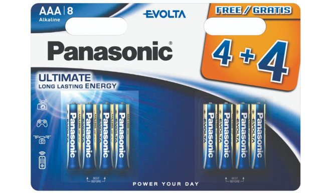 Panasonic Evolta baterija LR03EGE/8B (4+4 gb.)