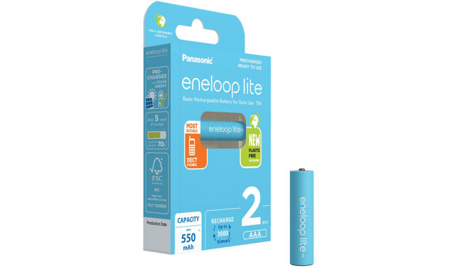 Panasonic eneloop аккумулятор Lite AAA 550 2BP