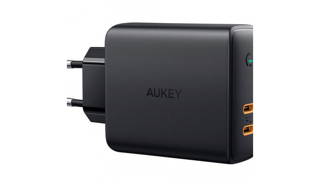 AUKEY PA-D5 GaN mobile device charger Black 2xUSB C Power Delivery 3.0 63W 6A Dynamic Detect