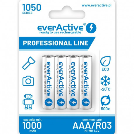 Rechargeable batteries everActive Ni-MH R03 AAA 1050 mAh Professional Line